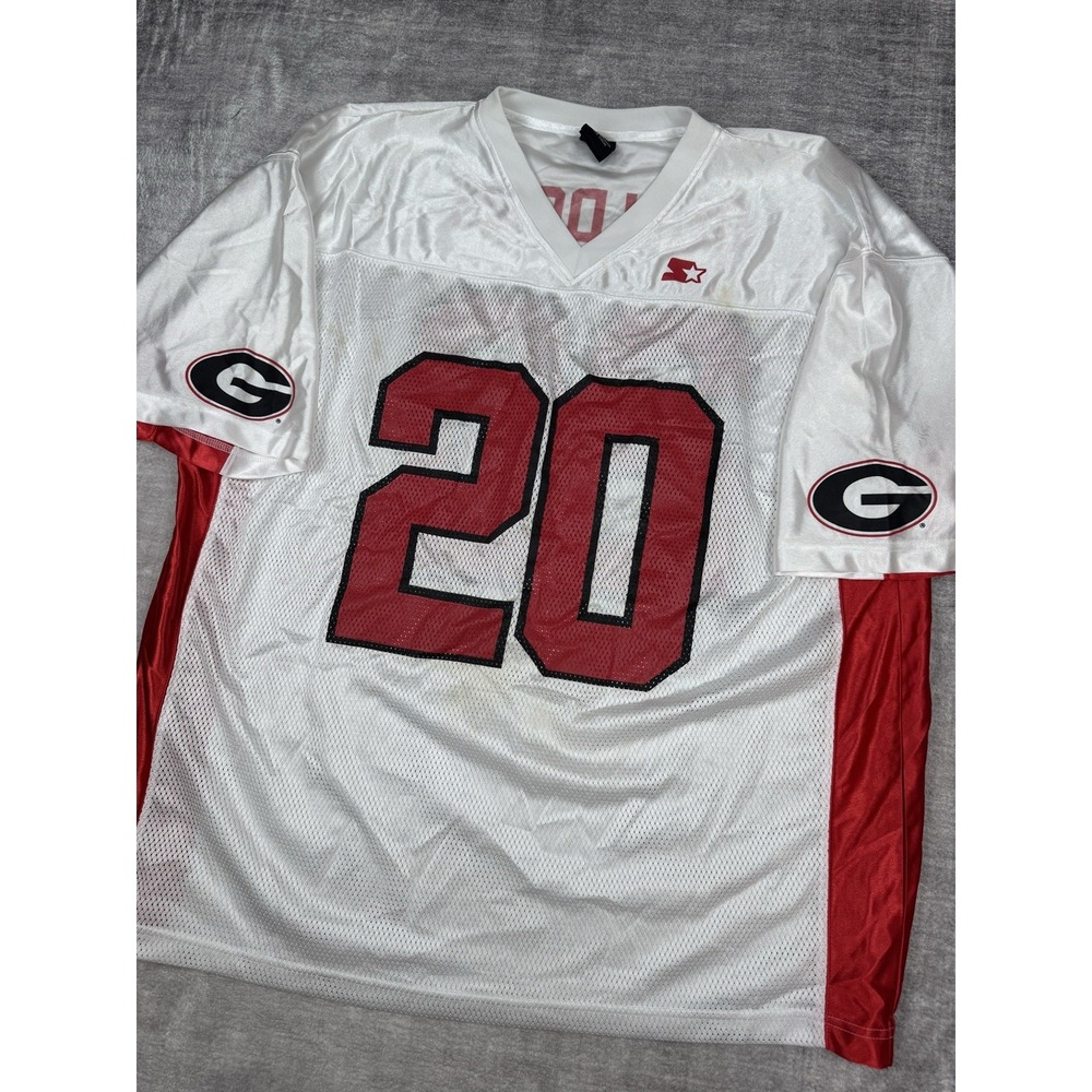 Georgia Bulldogs Jersey Mens 2XL White Starter‎ Black Label College Football #20